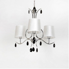 Люстра підвісна з абажурами Light House SA-16044/3 CR+WT+BK E14 хром