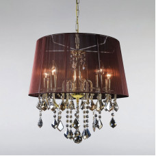 Люстра підвісна з абажуром Light House LS-15255GD-5 GD BROWN золото