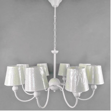Люстра підвісна з абажурами Light House NM-15291/8 WT+WT ТК білий