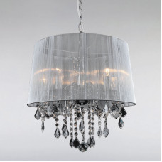 Люстра підвісна з абажуром Light House LS-15255WH-5 WH SILVER хром