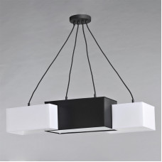Люстра підвісна з абажуром Light House NM-14733/4E BK+WT+BK E27 TK чорний