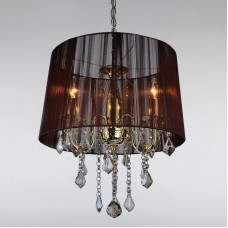 Люстра підвісна з абажуром Light House LS-15254GD-3 GD BROWN золото