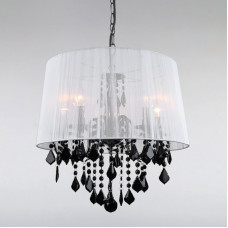 Люстра підвісна з абажуром Light House LS-15255BL-5 BL WHITE чорний