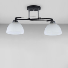 Люстра стельова Light House SC-18665/2 CR+BK 450*150*260 чорна + хром, плафон білий 