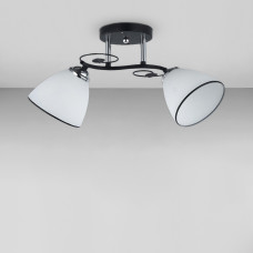 Люстра стельова Light House SC-18666/2 CR+BK 450*180*240 чорна + хром, плафон білий