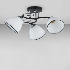Люстра стельова Light House SC-18666/3 CR+BK D490*240 чорна + хром, плафон білий 