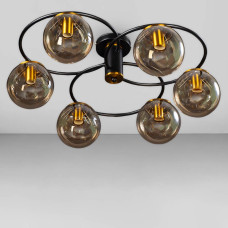 Люстра стельова шар Light House DX-18670-6 BK+DGD 580*580*280 E14 чорний + бронза