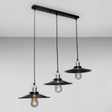Люстра підвісна Лофт Light House LS-18137-3 BK (500) чорний + хром, плафон чорний 