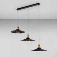 Люстра підвісна Лофт Light House LS-18672-3 BK(500) чорний + бронза, плафон чорний 