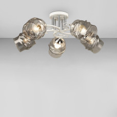 Стельова люстра Light House SC-18671/5 WH+CR D520*240 білий + хром