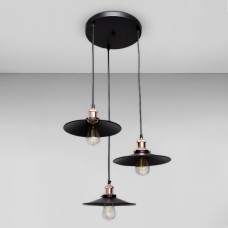 Люстра підвісна Лофт Light House LS-18674-3 BK (300) чорний + золото