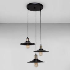 Люстра підвісна Лофт Light House LS-18675-3 BK (300) чорний + сатин