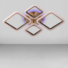 Люстра стельова LED Light House SL-18183/2+2 AB+RGB 96W DIMMER 3000-6000 H130*L700*W510, колір бронза