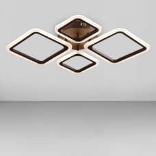 Люстра стельова LED Light House SL-18183/2+2 COFFE 96W DIMMER 3000-6000 H130*L700*W510, колір кавовий