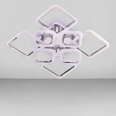 Люстра стельова світлодіодна LED Light House SL-18183/4+4 CR+RGB 192W DIMMER 3000-6000 H140*L600*W610, колір хром