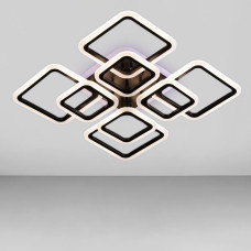 Люстра стельова світлодіодна LED Light House SL-18185/4+4B BK+RGB 192W DIMMER 3000-6000 H120*L600*W600, колір чорний