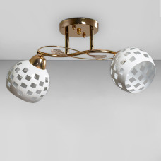 Люстра стельова Light House SC-18667/2 FG+WH 450*220*230 золото, плафон білий 