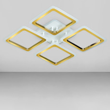 Люстра стельова світлодіодна LED Light House SC-18692/4B WH+FG/RGB 104W+10W 2.4G 496*496*80, колір білий + золото