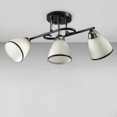 Люстра стельова Light House SC-18696/3 CR+BK 520*170*250 чорний + хром, плафон білий 