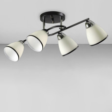 Люстра стельова Light House SC-18696/4 CR+BK 520*170*250 чорний + хром, плафон білий 
