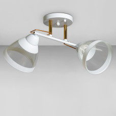 Люстра стельова Light House SC-18697/2 FG+WH 430*230*240 білий + золото, плафон білий з прозорим