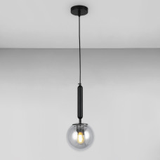 Люстра подвесная шар Light House LS-17183-1 BK+CL черная, плафон прозрачный
