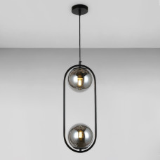 Люстра підвісна куля Light House LS-17189-2 BK+BK чорна, плафон чорний 