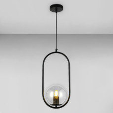 Люстра підвісна куля Light House LS-17190-1 BK+CL чорна, плафон прозорий