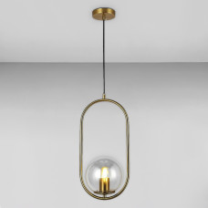 Люстра підвісна куля Light House LS-17190-1 BRZ+CL бронза, плафон прозорий 