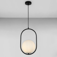 Люстра подвесная шар Light House LS-18127-1 BK+WH черная, плафон белый