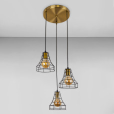 Люстра підвісна лофт Levistella 7528876F-3 BRZ+BK (300) чорна + бронза