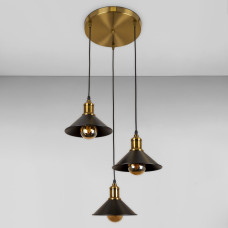 Люстра підвісна Лофт Light House LS-17179F-3 BRZ+BK (300) чорна бронза