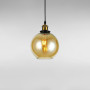 Зображення Люстра підвісна куля Light House LS-18599-1 TEA(200) чорна, плафон бурштиновий  ИМ Light-Deco 1 