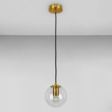 Люстра підвісна куля Levistella 756PR150F-1 BRZ+CL бронза, плафон прозорий 