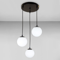 Люстра підвісна кулі Levistella 756PR150F-3 BK+WH (300) чорна, плафон білий 