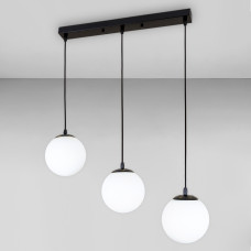 Люстра підвісна кулі Levistella 756PR150F-3 BK+WH (500) чорна, плафон білий 