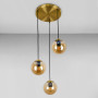 Зображення Люстра підвісна кулі Levistella 756PR150F-3 BRZ+BR (300) бронза, плафон бурштиновий  ИМ Light-Deco 