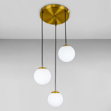 Люстра підвісна кулі Levistella 756PR150F-3 BRZ+WH (300) бронза, плафон білий 