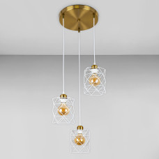 Люстра підвісна Light House LS-17192F-3 BRZ+WH (300) бронза з білим