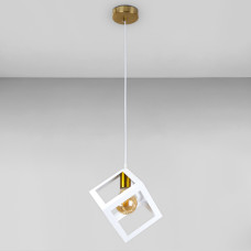 Люстра підвісна лофт Light House LS-17198F-1 BRZ+WH бронза, плафон білий 