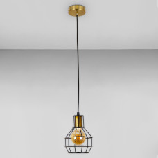 Люстра підвісна Light House LS-17201F-1 BRZ+BK бронза, плафон чорний