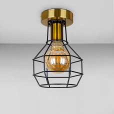 Люстра стельова Лофт Light House LS-17202F-1 BRZ+BK бронза, плафон чорний