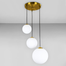 Люстра підвісна кулі Light House LS-18603F-3 BRZ+WH (300) бронза, плафон білий 
