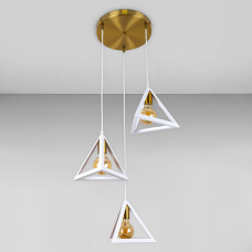 Люстра підвісна Light House LS-17204F-3 BRZ+WH (300) бронза, плафон білий 