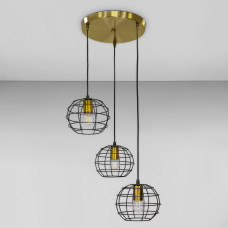 Люстра підвісна Light House LS-18595F-3 BRZ+BK (300) бронза з чорним