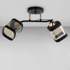 Люстра стельова лофт Light House SC-18609/2 BK+FG 460*170*240 чорна із золотом