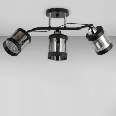 Люстра стельова лофт Light House SC-18610/3 BK+CR 460*170*240 чорна + хром