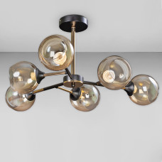 Люстра потолочная молекула Light House ZX-18607-6 FGD+BK 700*700*290 золото + черный 