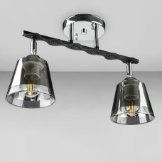Люстра стельова Light House DL-18572/2 темний хром, плафон димчастий