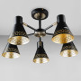 Изображение Люстра потолочная Light House DL-18576/5 черная, плафон черный + золото  ИМ Light-Deco 